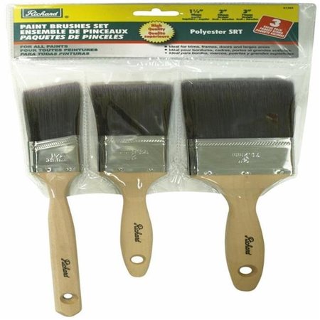 A RICHARD TOOLS A Richard Tools 81305 3 Piece Paint Brush Set 1.5 in. Angular 2 & 3 in. 81305